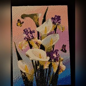 Finished calla lily diamond painting